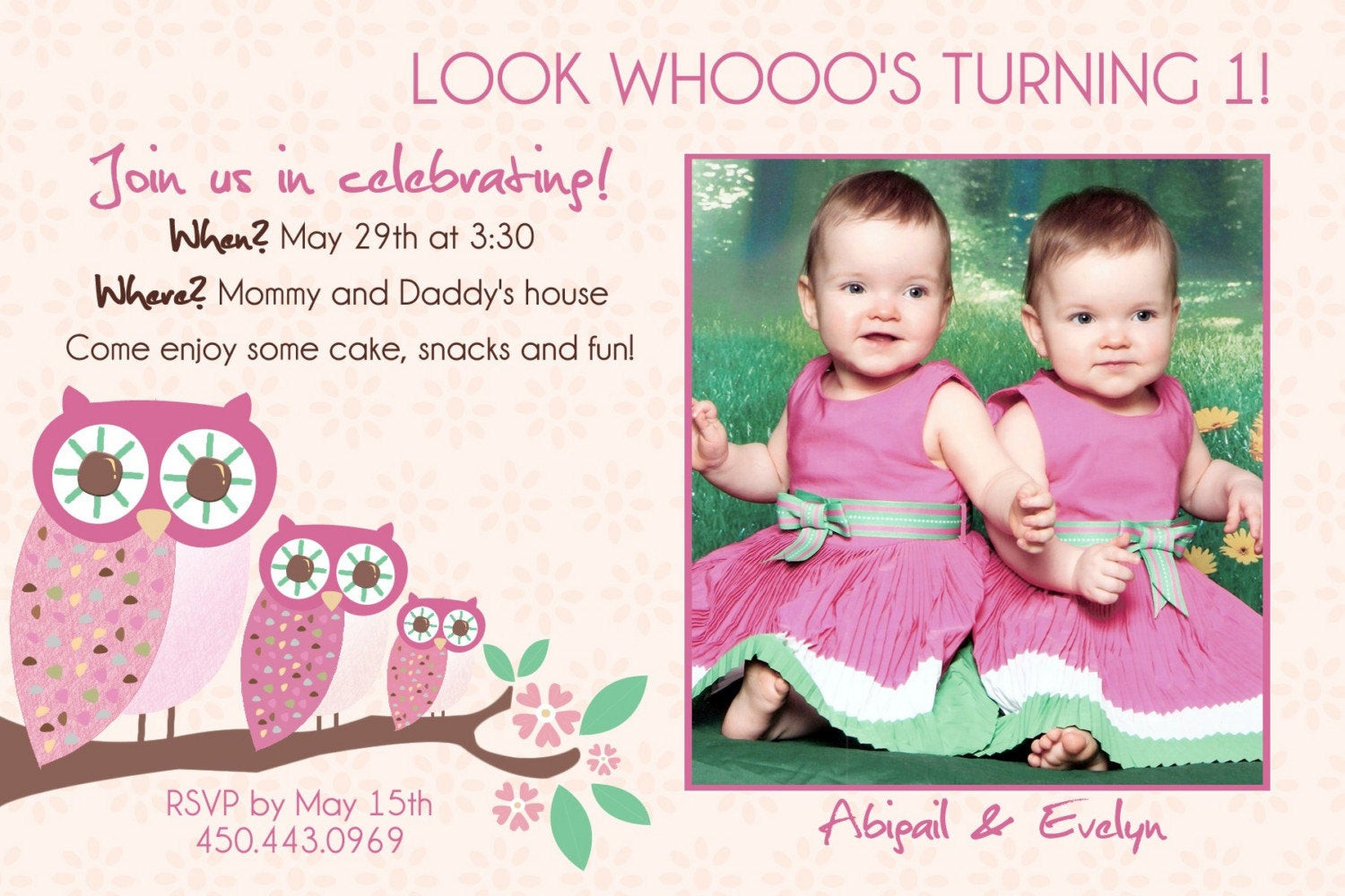 Best ideas about Twins Birthday Invitations
. Save or Pin Twins 1st Birthday Invitation YOU PRINT Now.
