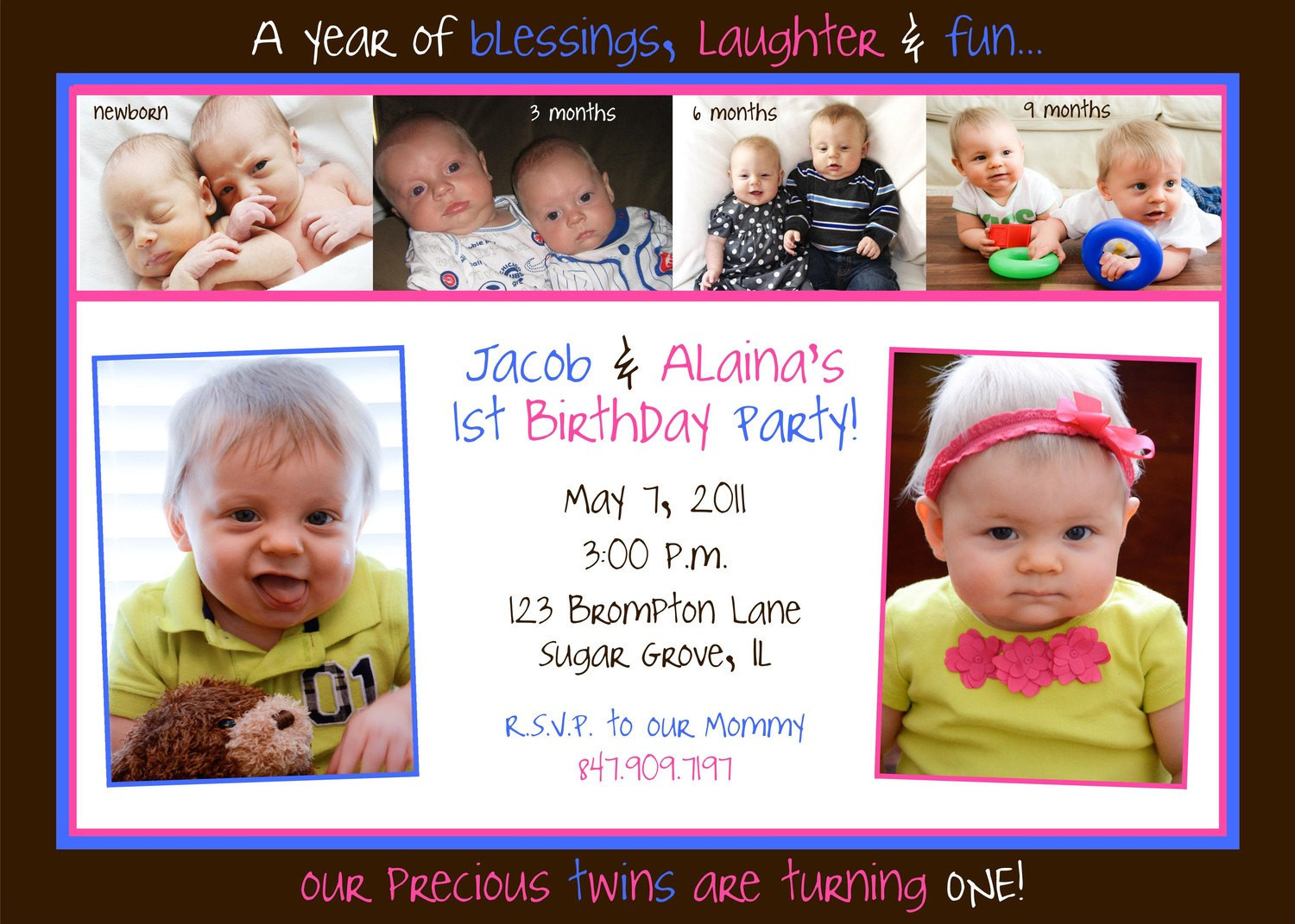 Best ideas about Twins Birthday Invitations
. Save or Pin Twins First Birthday Party Invitation Monthly by ElleryDesigns Now.
