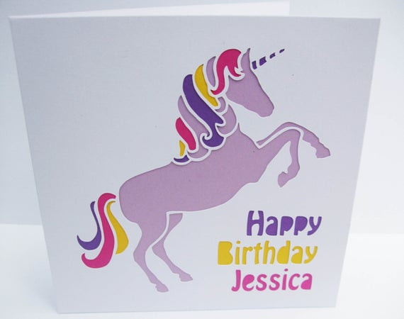 Best ideas about Unicorn Birthday Card
. Save or Pin Unicorn Birthday Card Paper Cut Unicorn Personalised Card Now.