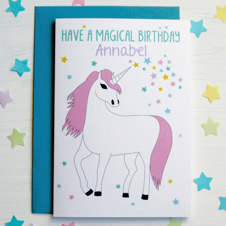 Best ideas about Unicorn Birthday Card
. Save or Pin unicorn personalised birthday card by superfumi Now.