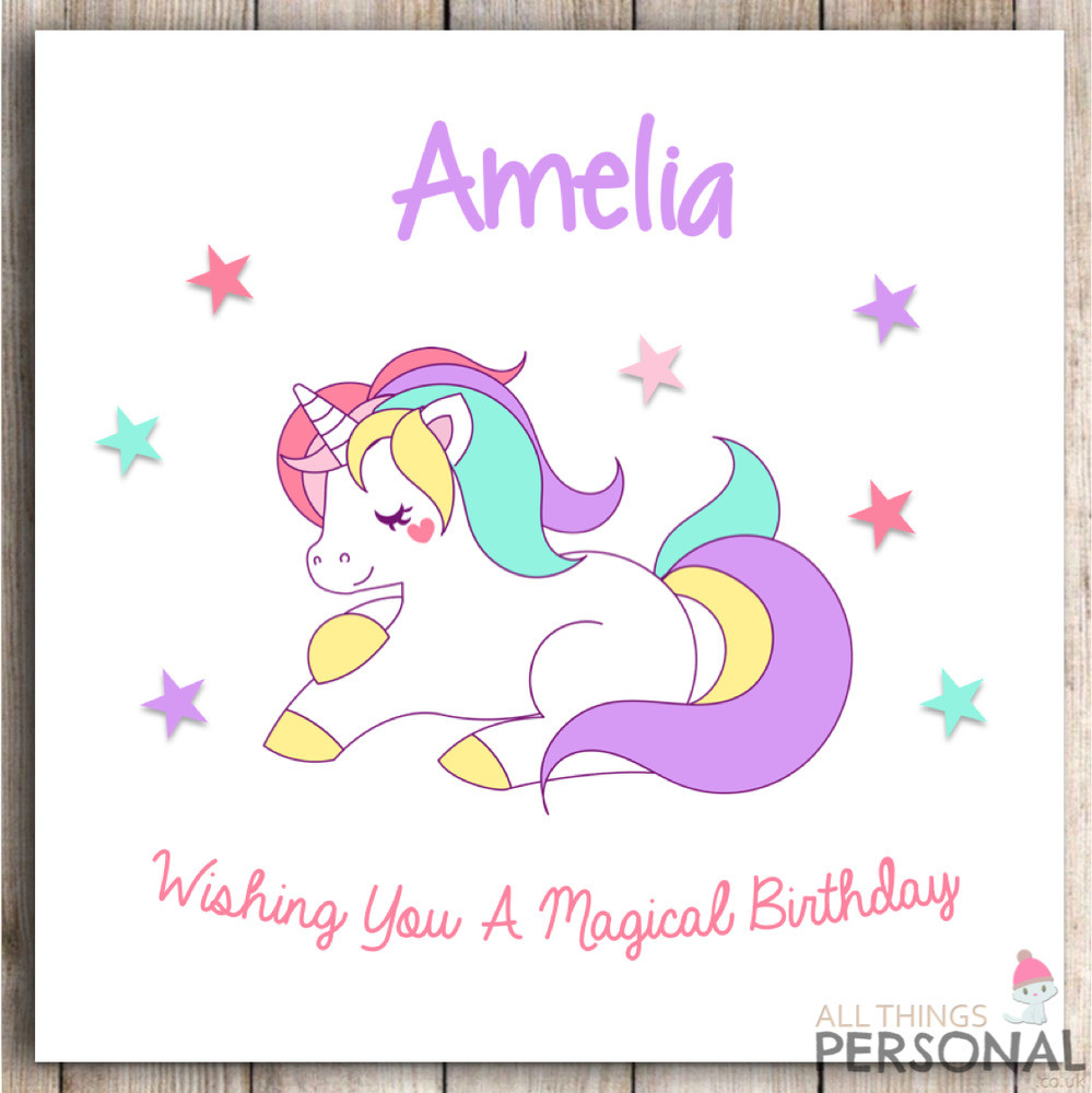 Best ideas about Unicorn Birthday Card
. Save or Pin Personalised Unicorn Birthday Card Daughter Niece Now.