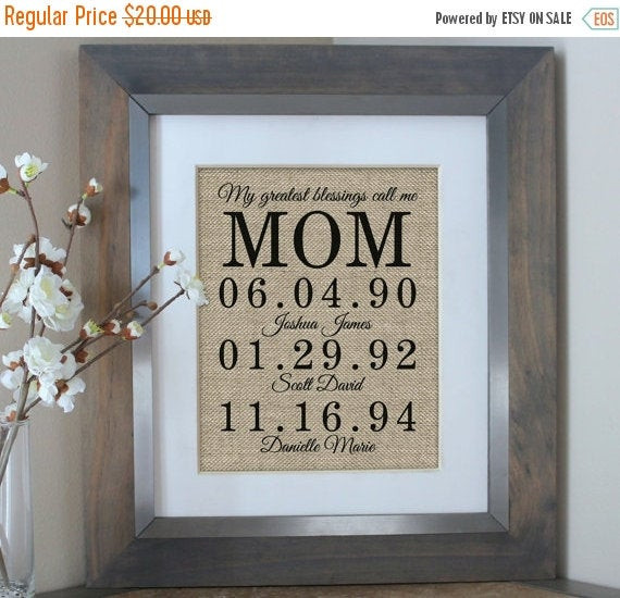 Best ideas about Unique Birthday Gifts For Mom
. Save or Pin Personalized Gift for MOM Mother s Day Gift by EmmaAndTheBean Now.