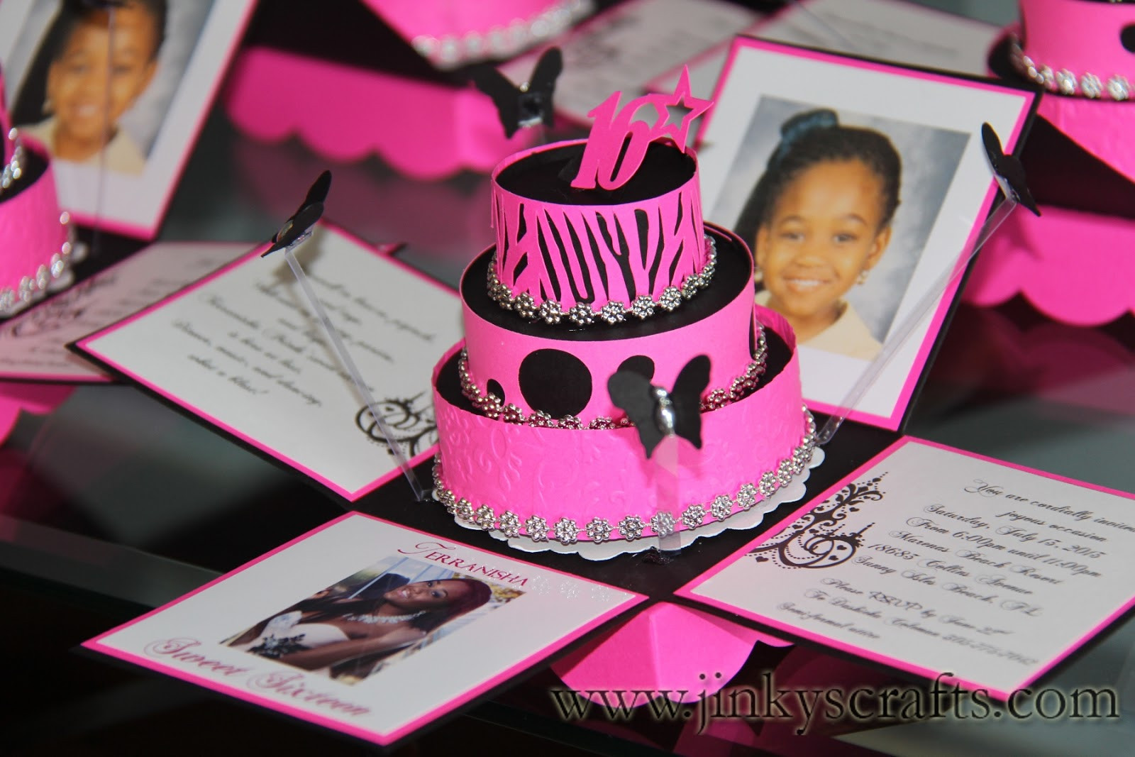 Best ideas about Unique Birthday Invitations
. Save or Pin Jinky s Crafts & Designs Hot Pink Zebra Print Cakes Invites Now.