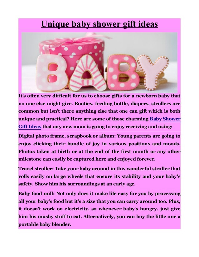 Best ideas about Unique Newborn Baby Gift Ideas
. Save or Pin Unique baby shower t ideas Now.