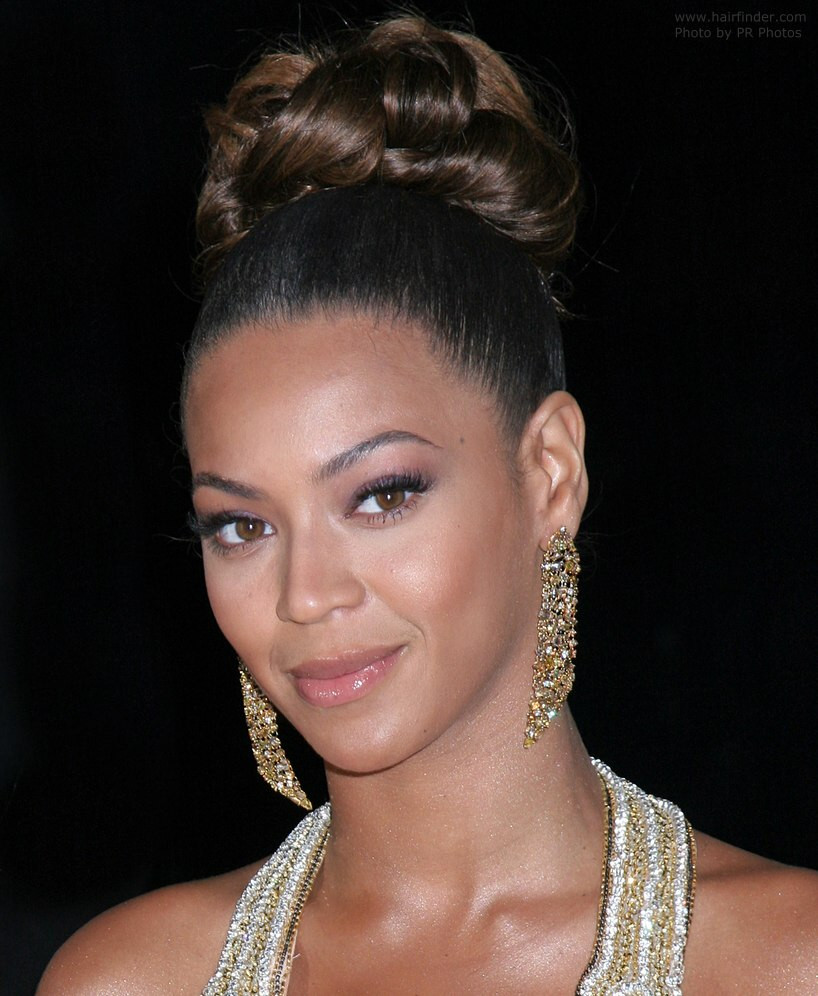 Best ideas about Updo Hairstyles For African American Hair
. Save or Pin Beyonce Knowles with her hair worn up with curls in the crown Now.