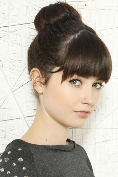 Best ideas about Updo Hairstyles With Bangs
. Save or Pin 18 Quick and Simple Updo Hairstyles for Medium Hair Now.