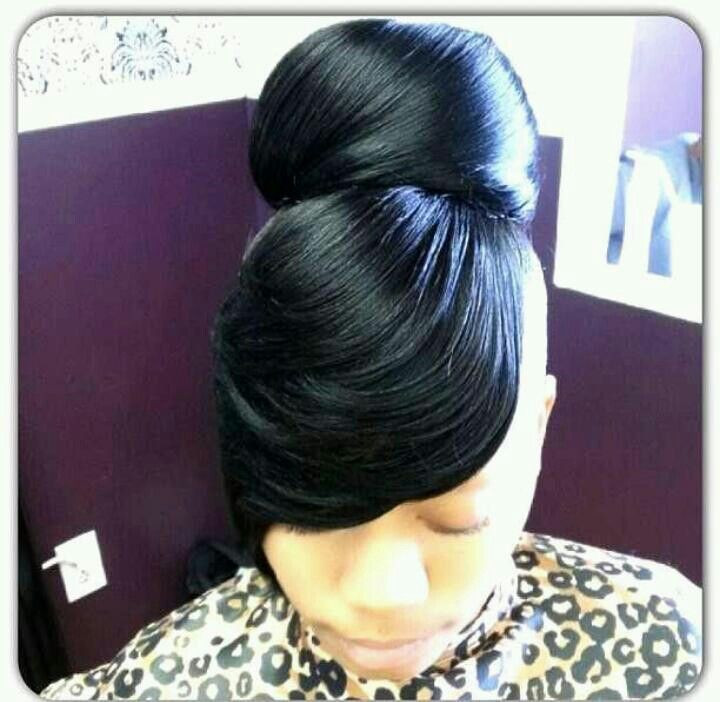 Best ideas about Updo Hairstyles With Weave
. Save or Pin Swoop Bang Weave High Bun with Bang Weave Now.