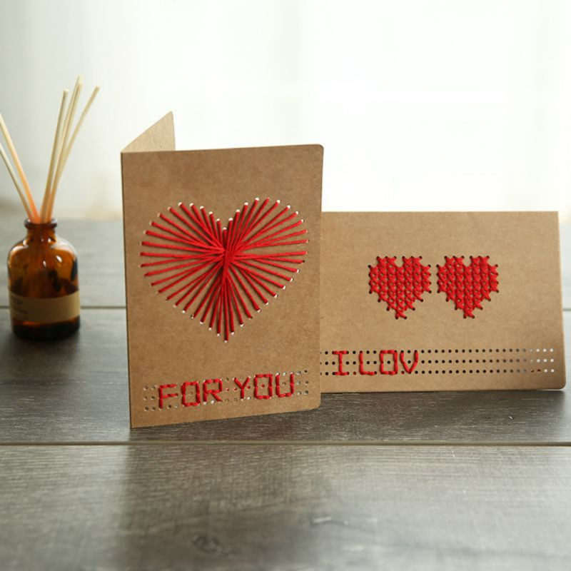 Best ideas about Valentine'S Day Decorations DIY
. Save or Pin 3D Pop up Greeting Card Retro Kraft Paper Card DIY Now.
