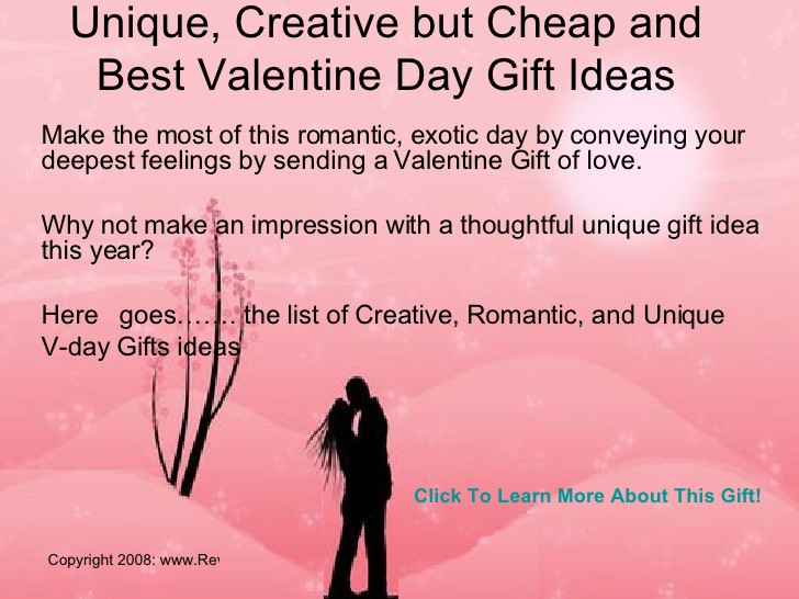Best ideas about Valentines Day Creative Gift Ideas
. Save or Pin 10 Unique Valentine s day Gift Ideas Now.