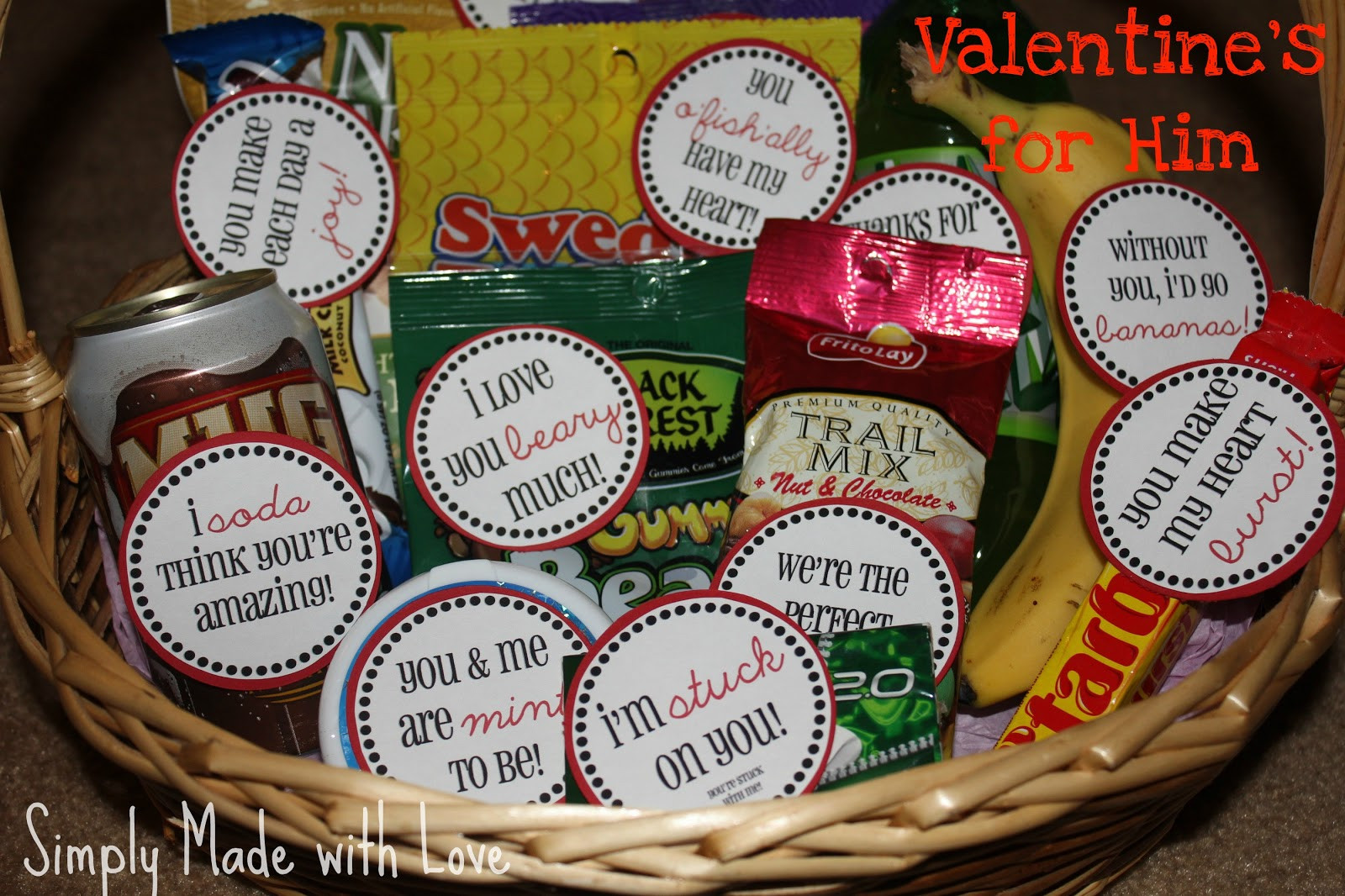 Best ideas about Valentines Gift Basket Ideas For Him
. Save or Pin simply made with love Valentine s for Him & Free Printable Now.