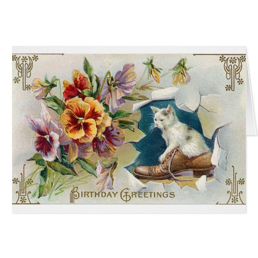 Best ideas about Victorian Birthday Card
. Save or Pin Victorian White Cat In Shoe Birthday Card Now.