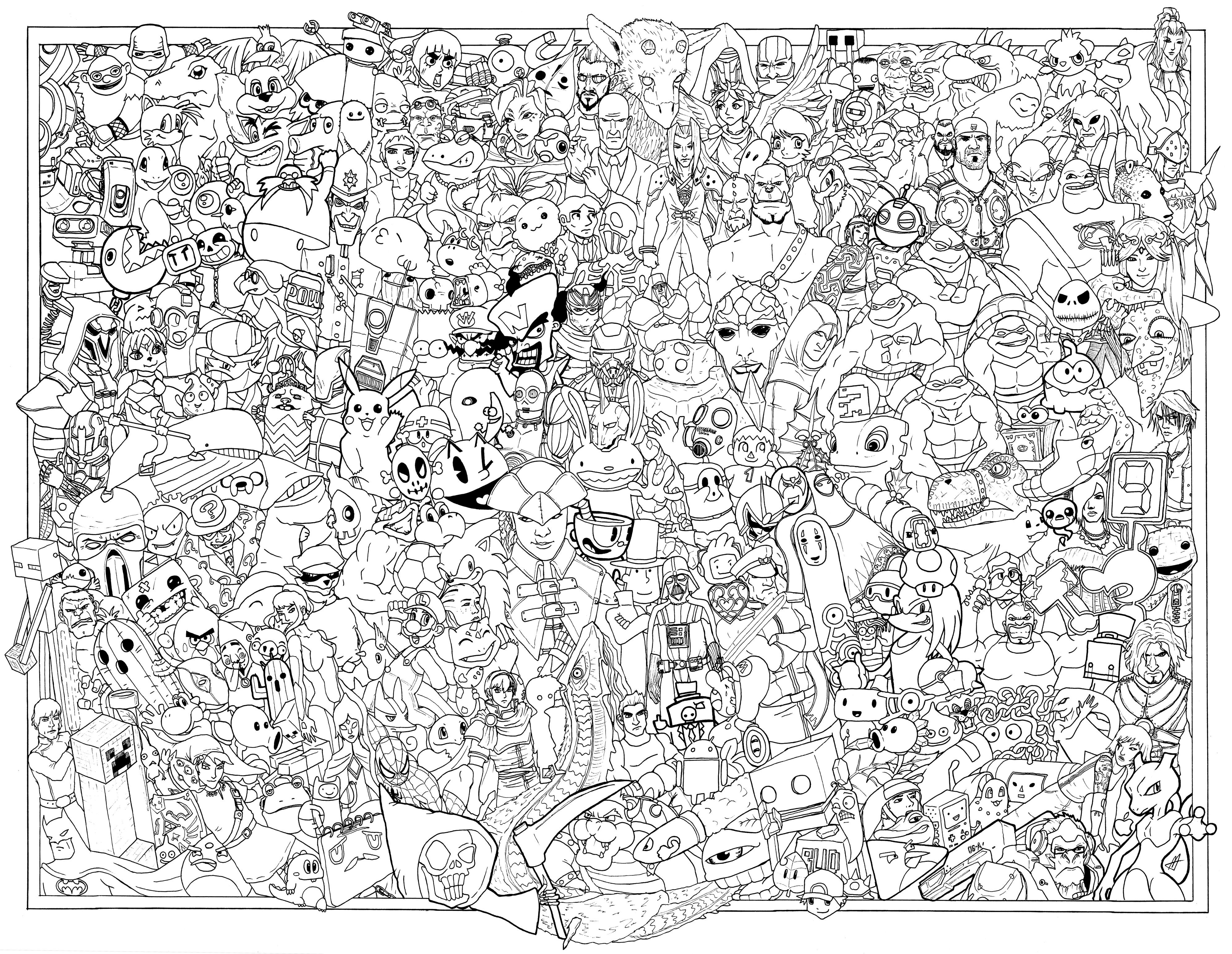 Best ideas about Video Game Coloring Pages For Adults
. Save or Pin If You Color This In Just Right a Few Gaming Logos Might Now.
