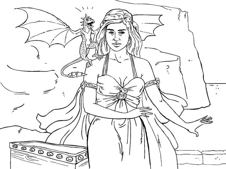 Best ideas about Video Game Coloring Pages For Adults
. Save or Pin Game of Thrones Colouring in Page Danaerys Now.