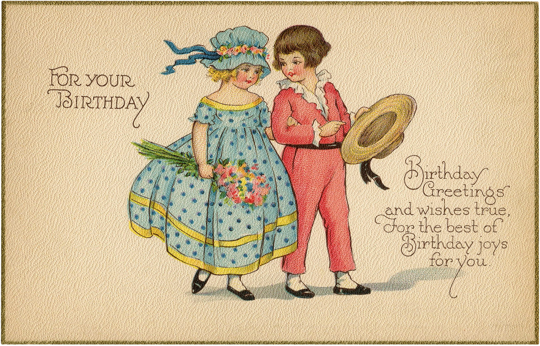 Best ideas about Vintage Birthday Card
. Save or Pin Vintage Birthday Card Image The Graphics Fairy Now.