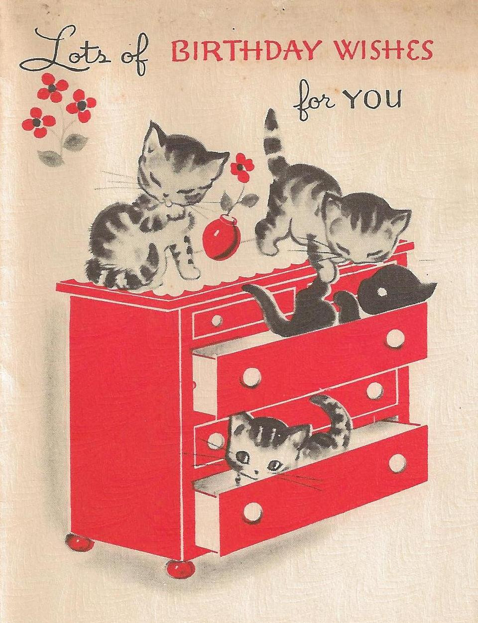 Best ideas about Vintage Birthday Card
. Save or Pin Vintage Kittens Birthday Card Now.