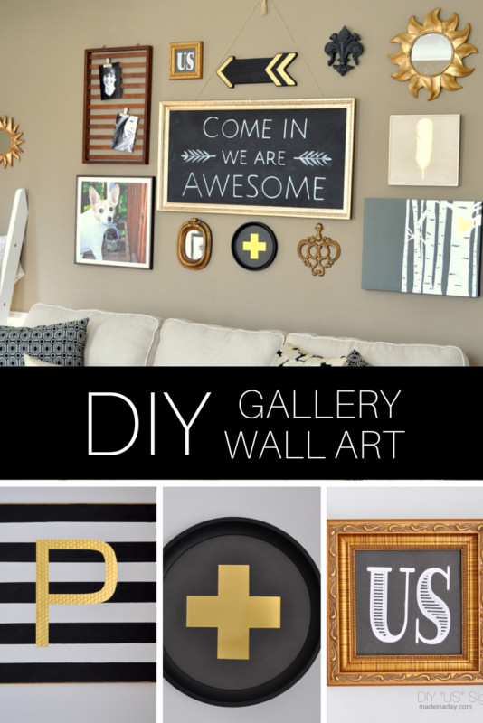 Best ideas about Wall Art Ideas For Living Room DIY
. Save or Pin DIY Black Gold Gallery Wall Now.