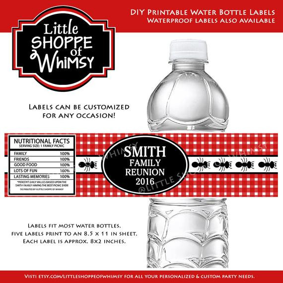 Best ideas about Water Bottle Label DIY
. Save or Pin DIY Water Bottle Labels Picnic Family Reunion Ants Summer Now.