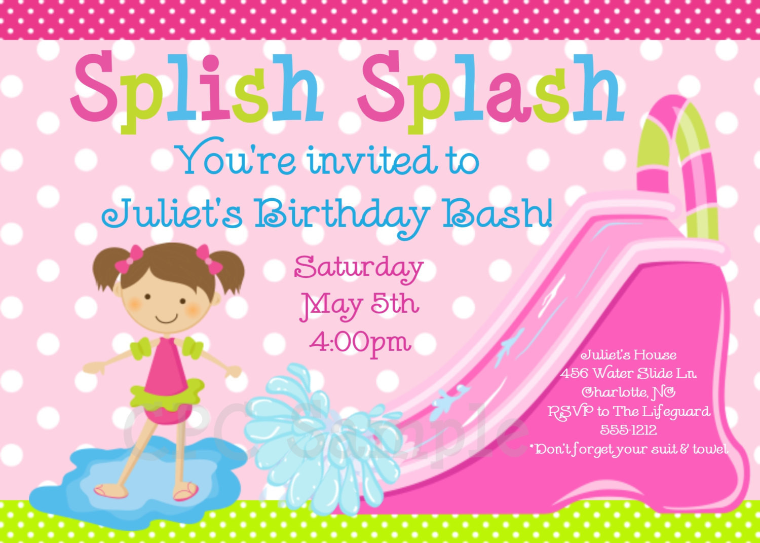 Best ideas about Water Slide Birthday Invitations
. Save or Pin Pool Party Invitation Water Slide Birthday Invitation Now.