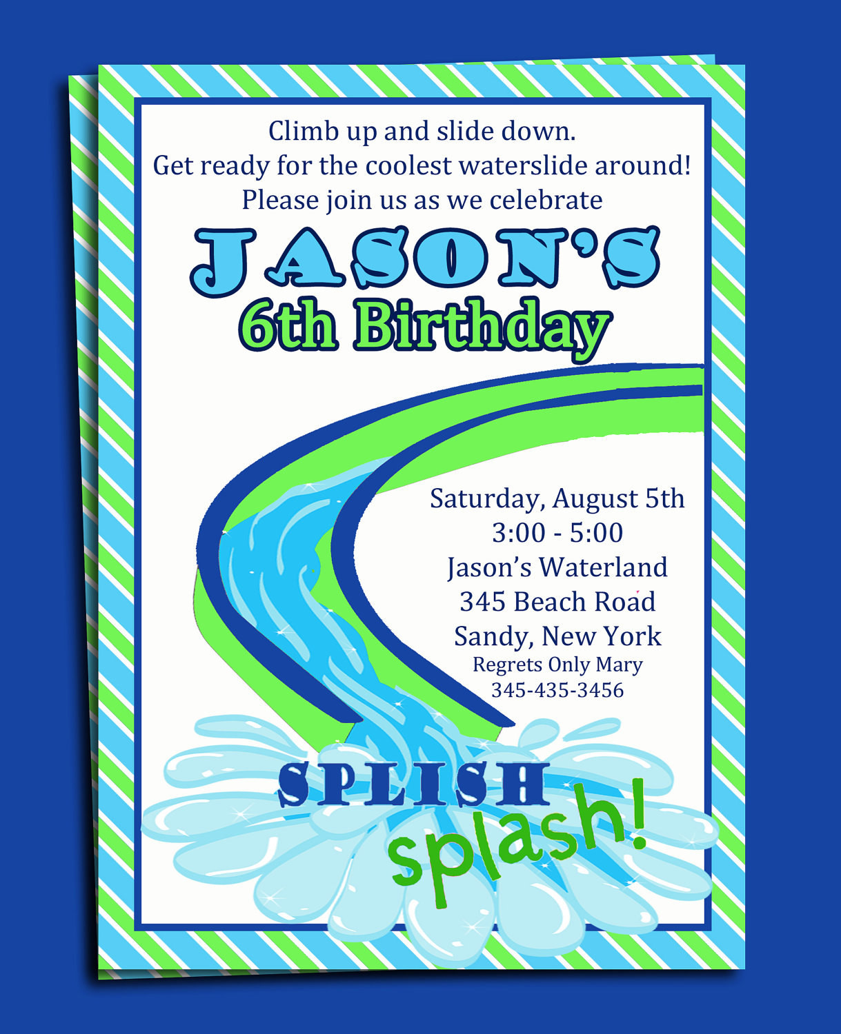 Best ideas about Water Slide Birthday Invitations
. Save or Pin Water Slide Pool Party Invitation Printable or Printed with Now.