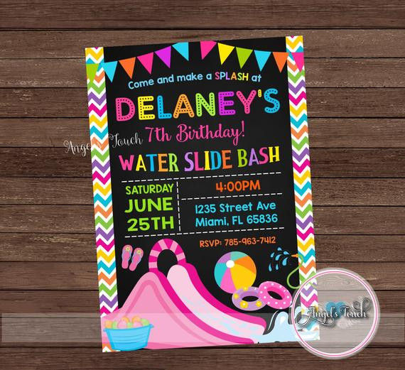 Best ideas about Water Slide Birthday Invitations
. Save or Pin Water Slide Party Invitation Waterslide Birthday Invitation Now.