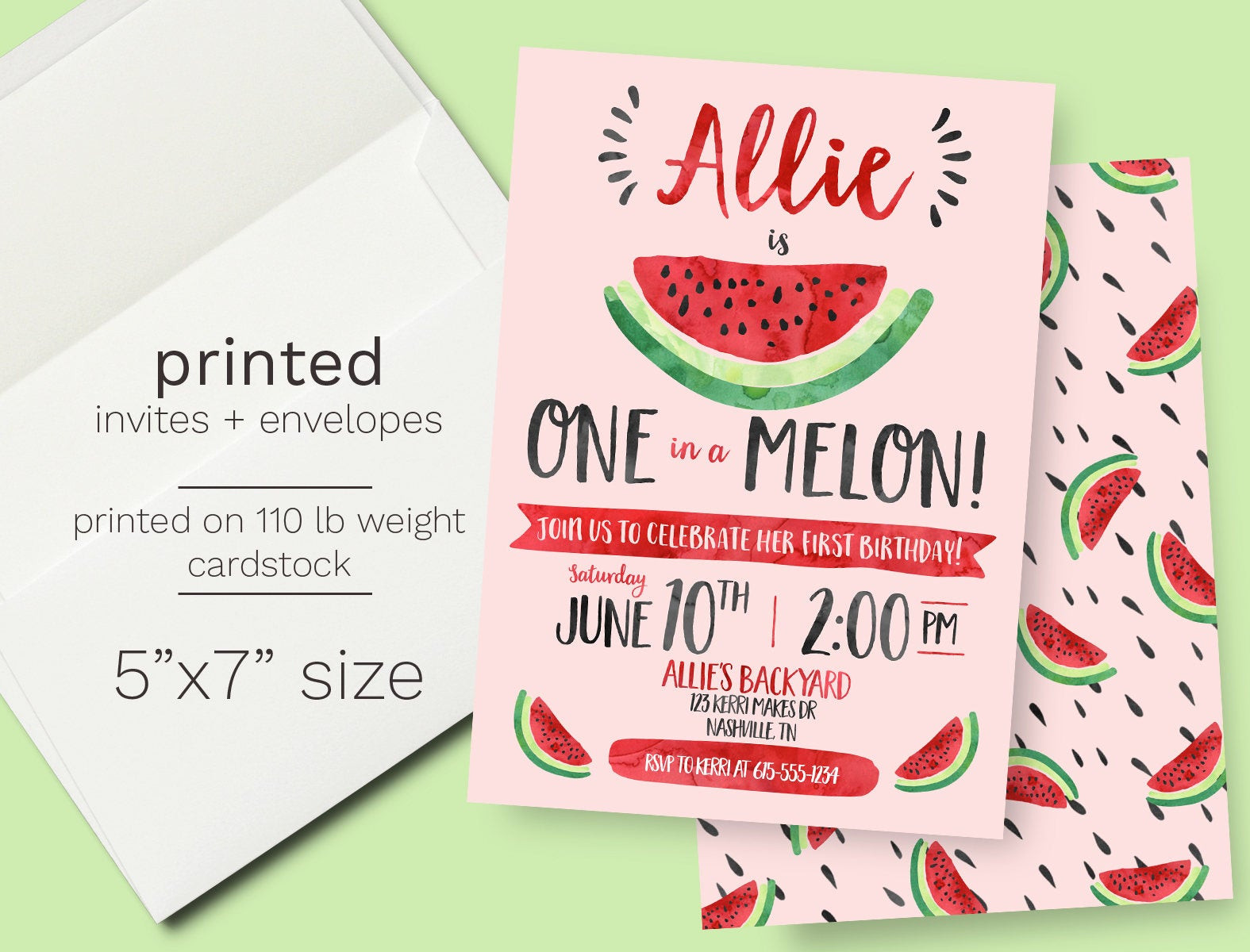 Best ideas about Watermelon Birthday Invitations
. Save or Pin Watermelon Birthday Invitation PRINTED INVITES e in a Now.