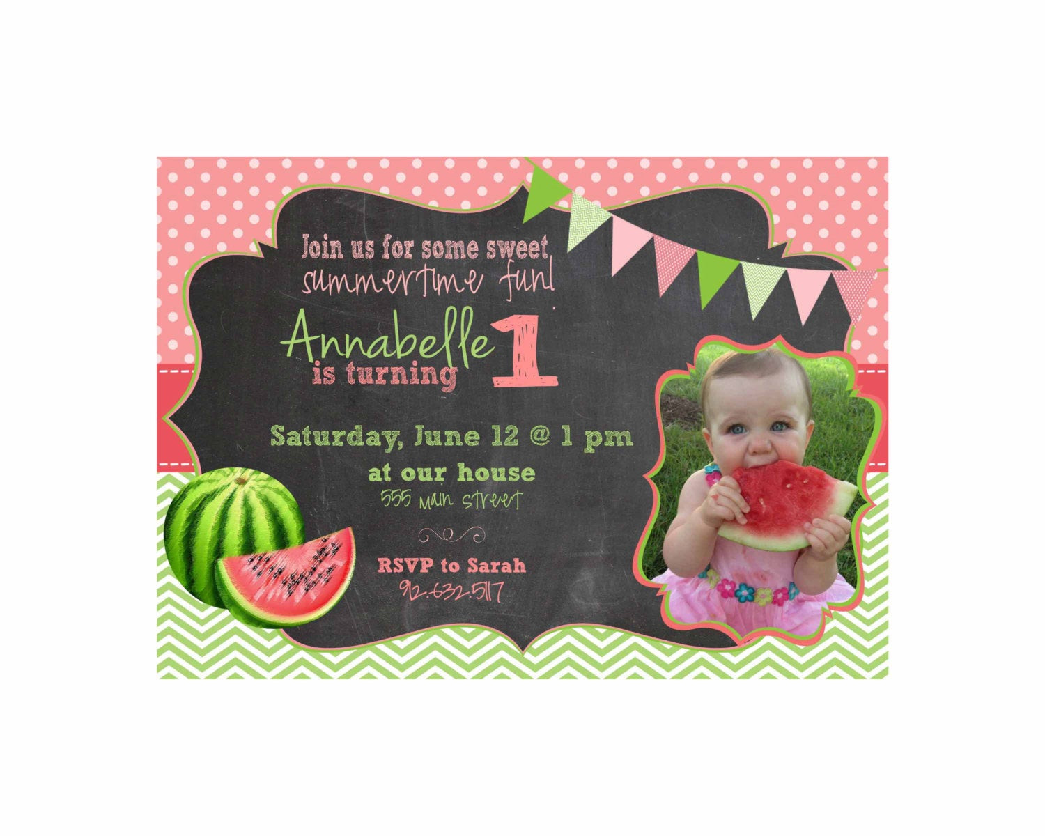 Best ideas about Watermelon Birthday Invitations
. Save or Pin Watermelon Birthday Invitation Printable JPEG file Summer Now.