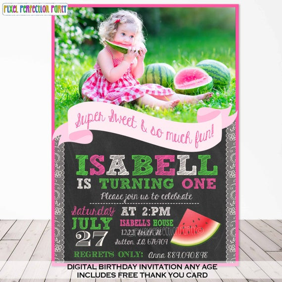 Best ideas about Watermelon Birthday Invitations
. Save or Pin Watermelon Birthday Invitation Watermelon by Now.