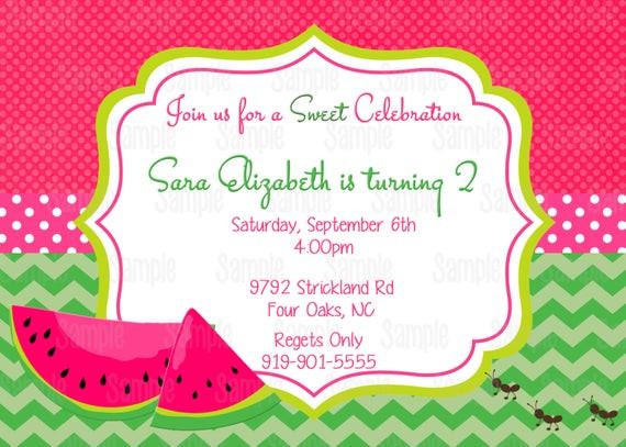 Best ideas about Watermelon Birthday Invitations
. Save or Pin Pink Watermelon Invitation Printable Birthday Party Invitation Now.
