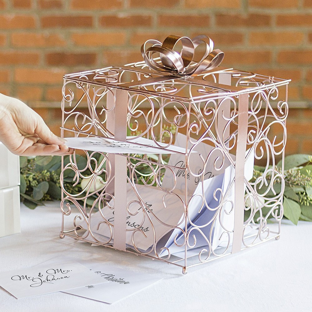 Best ideas about Wedding Gift Card Ideas
. Save or Pin Rose Gold Scrolled Wire Wedding Gift Card Box Now.