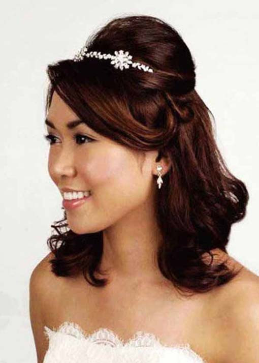 Best ideas about Wedding Hairstyles For Medium Hair Down
. Save or Pin half up tiara wedding hairstyles – the new fashion and trends Now.