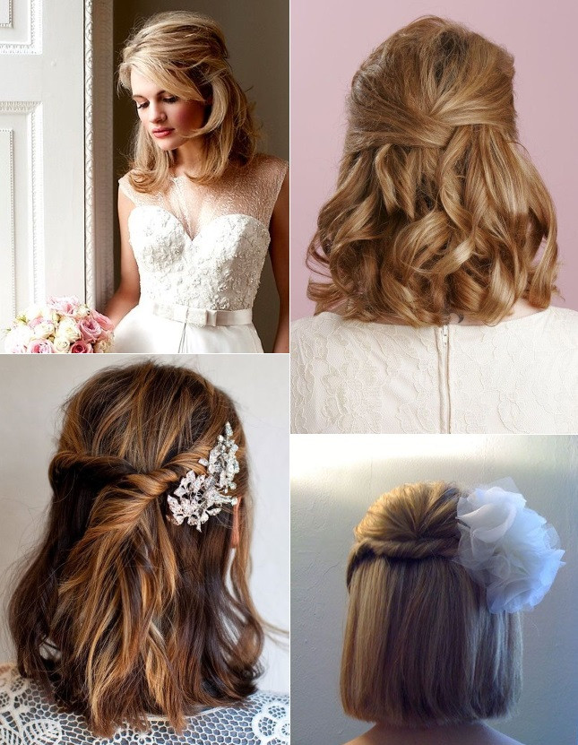 Best ideas about Wedding Hairstyles For Medium Hair Down
. Save or Pin 9 Short Wedding Hairstyles For Brides With Short Hair Now.
