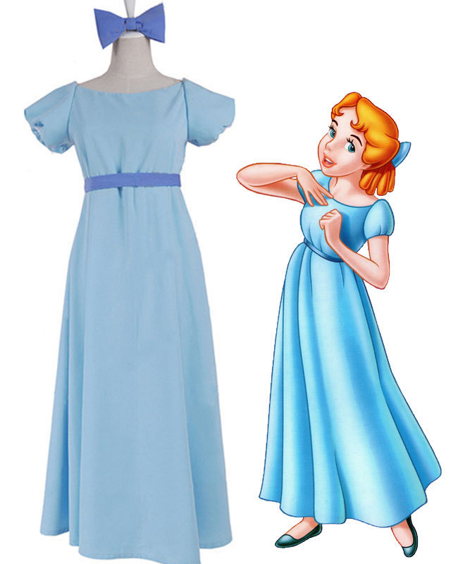 Best ideas about Wendy Darling Costume DIY
. Save or Pin Peter pan Wendy Darling Blue Long Dress Cosplay Costume Now.