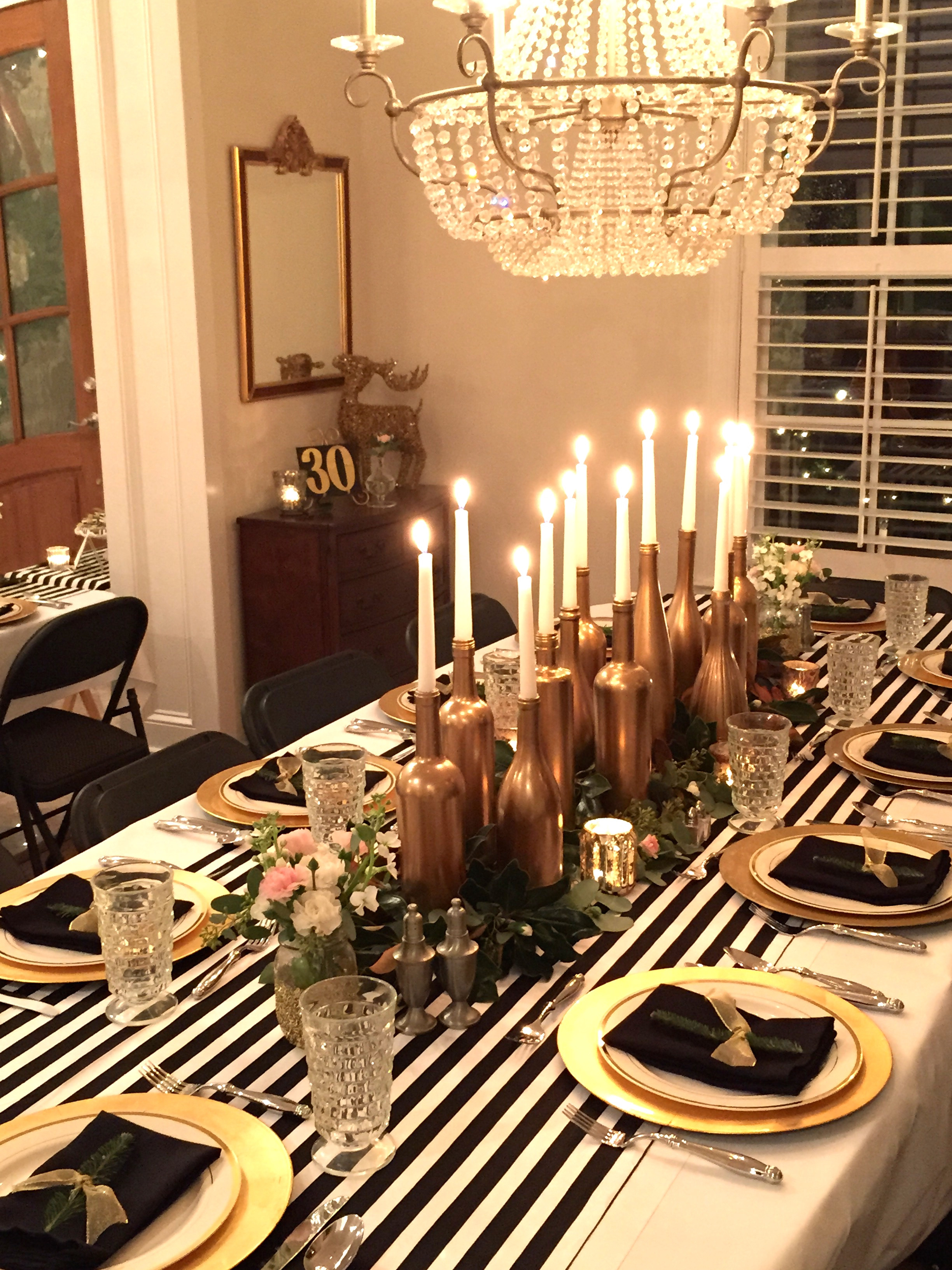 Best ideas about White And Gold Birthday Decorations
. Save or Pin Gold Black and White My 30th Birthday Dinner Party Now.