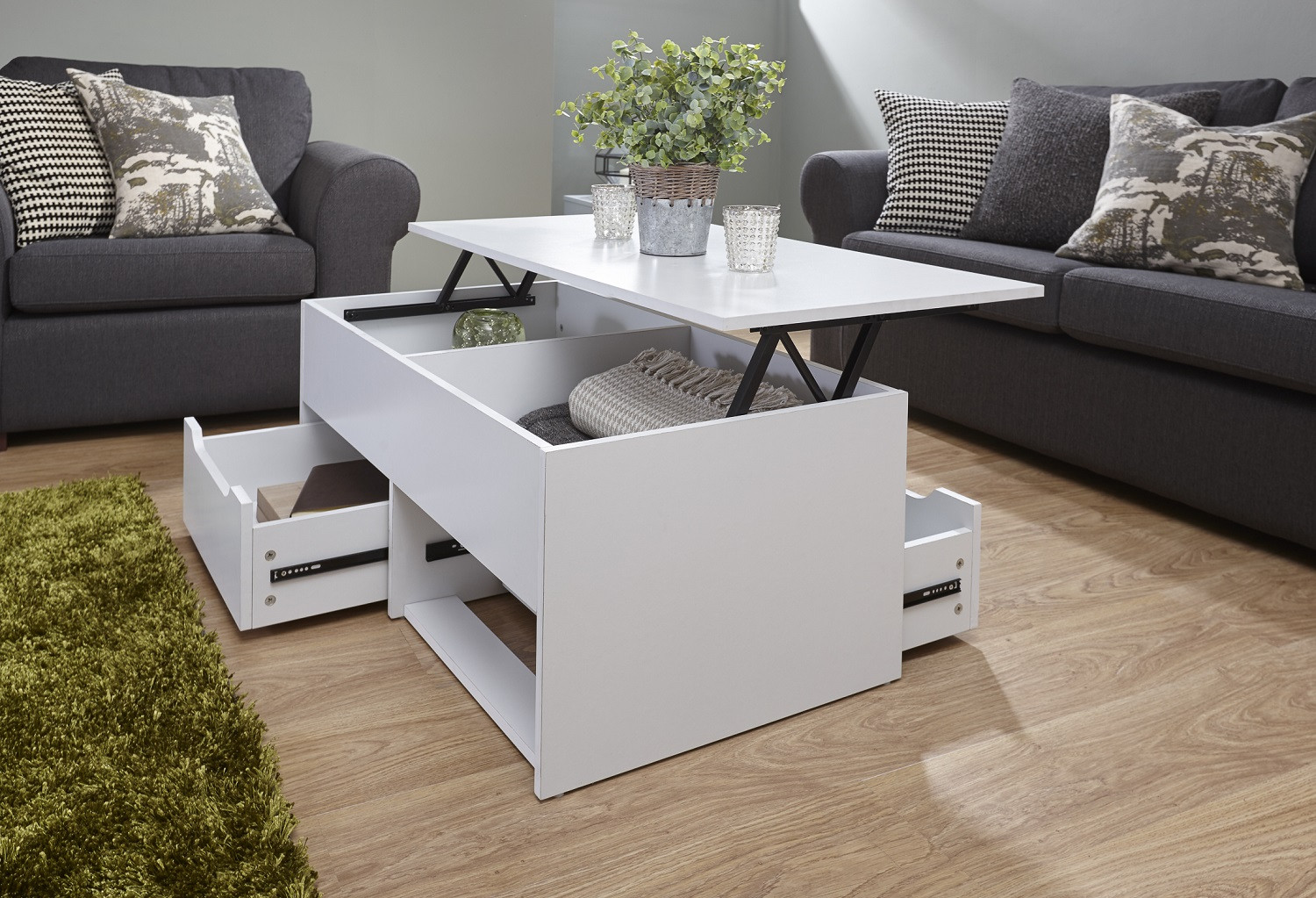 Best ideas about White Coffee Table
. Save or Pin White Coffee Table Storage Unit 2 Drawer Lift Up Top Now.