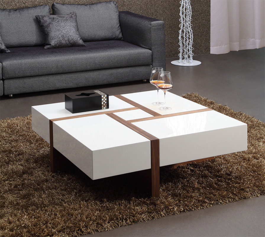 Best ideas about White Coffee Table
. Save or Pin Modrest Makai Modern White & Walnut Square Coffee Table Now.