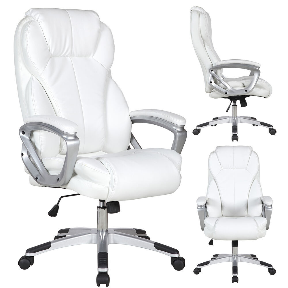 Best ideas about White Computer Chair
. Save or Pin Executive Manger PU Leather fice Chair WHITE High Back Now.