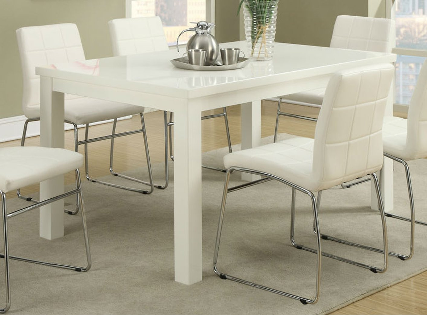 Best ideas about White Dining Table
. Save or Pin Poundex F2407 White Wood Dining Table Steal A Sofa Now.