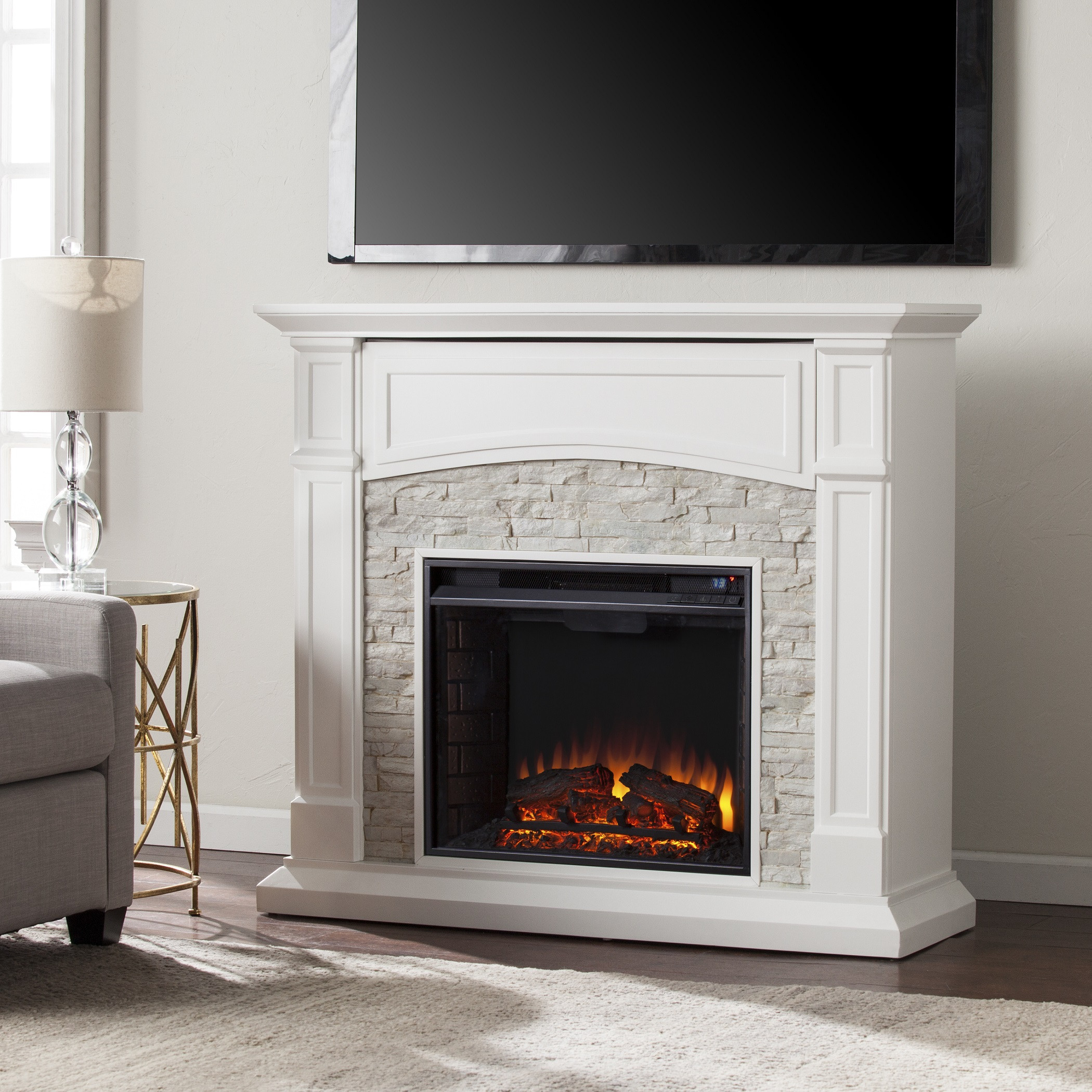 Best ideas about White Electric Fireplace
. Save or Pin 45 75" Seneca Electric Media Fireplace White w White Now.