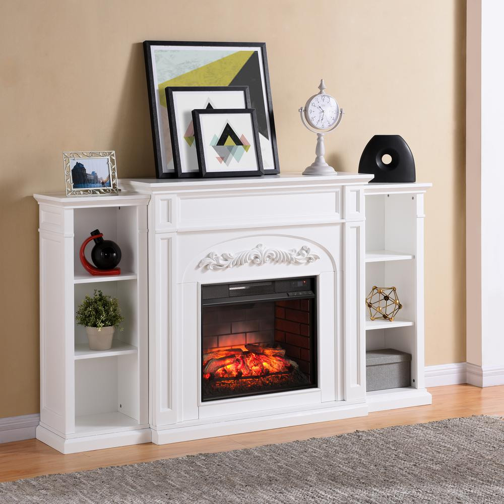 Best ideas about White Electric Fireplace
. Save or Pin Southern Enterprises Binghamton 72 5 in W Bookcase Now.