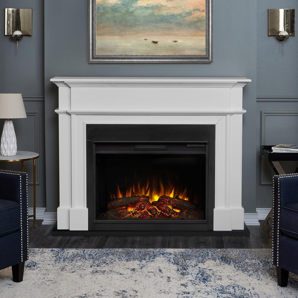 Best ideas about White Electric Fireplace
. Save or Pin Real Flame Harlan Grand 55 in Electric Fireplace in White Now.