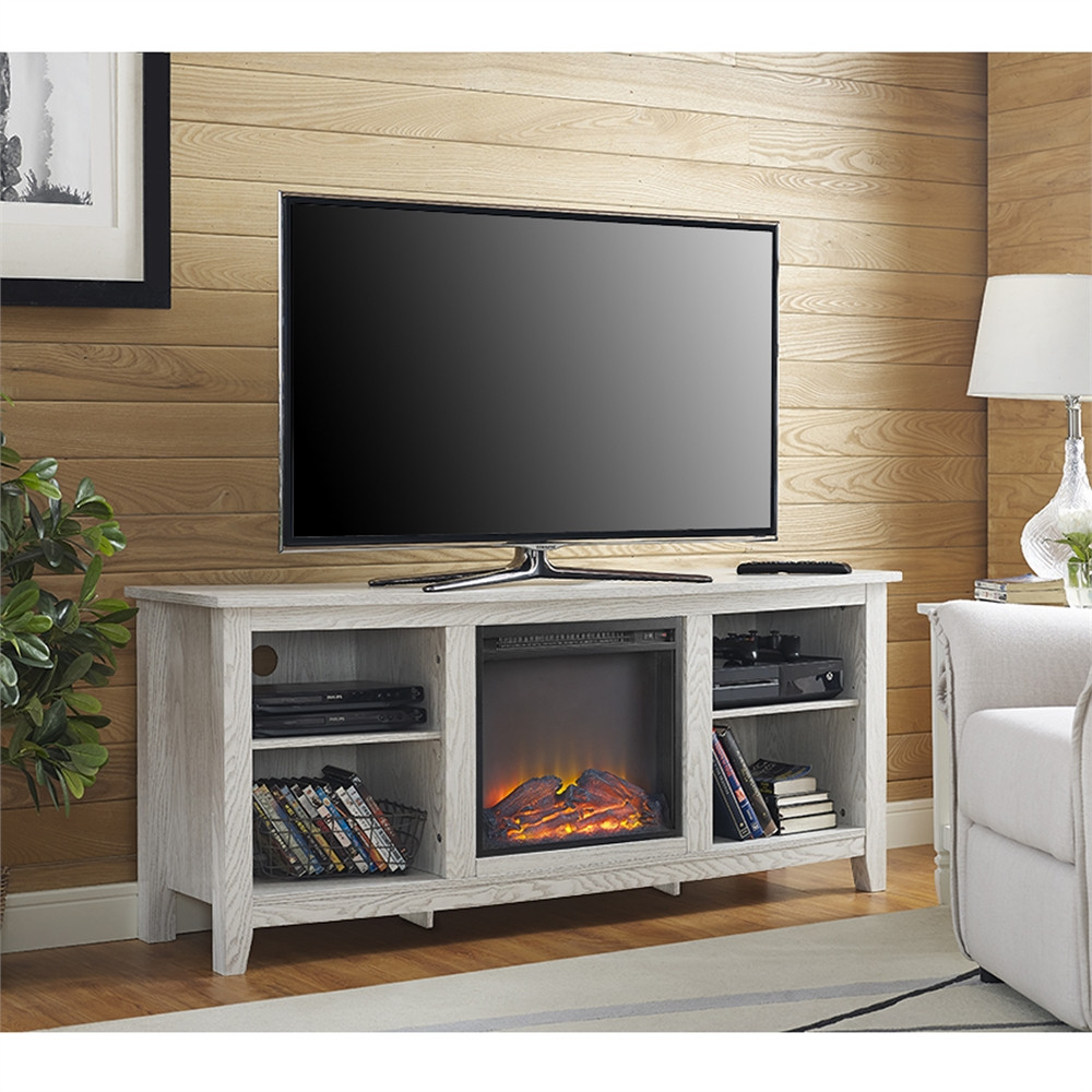 Best ideas about White Fireplace Tv Stand
. Save or Pin 58" White Wood Fireplace TV Stand Now.