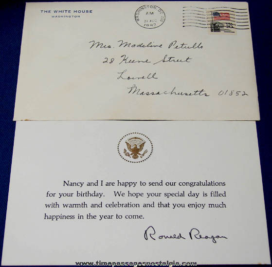 Best ideas about White House Birthday Card
. Save or Pin 1982 Ronald & Nancy Reagan White House Birthday Card with Now.