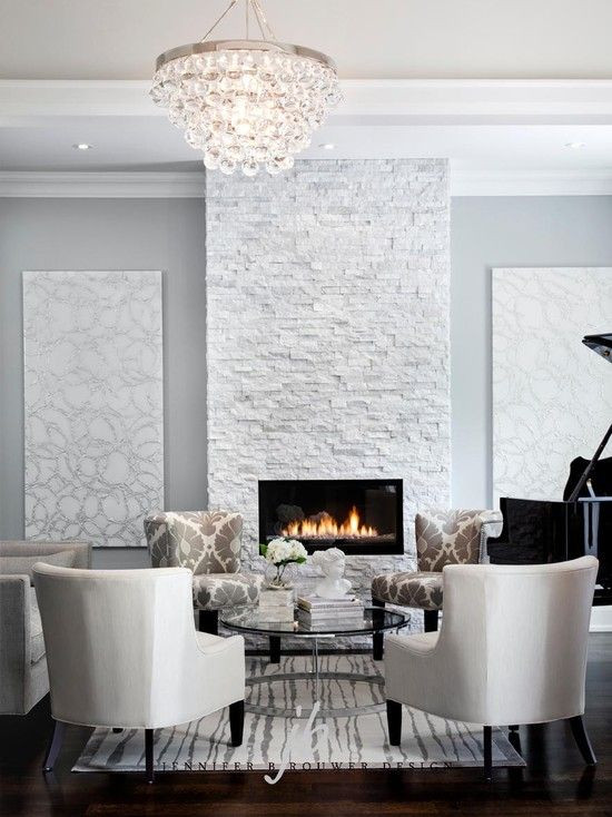 Best ideas about White Stone Fireplace
. Save or Pin Jennifer Brouwer Design Pale gray blue walls Now.
