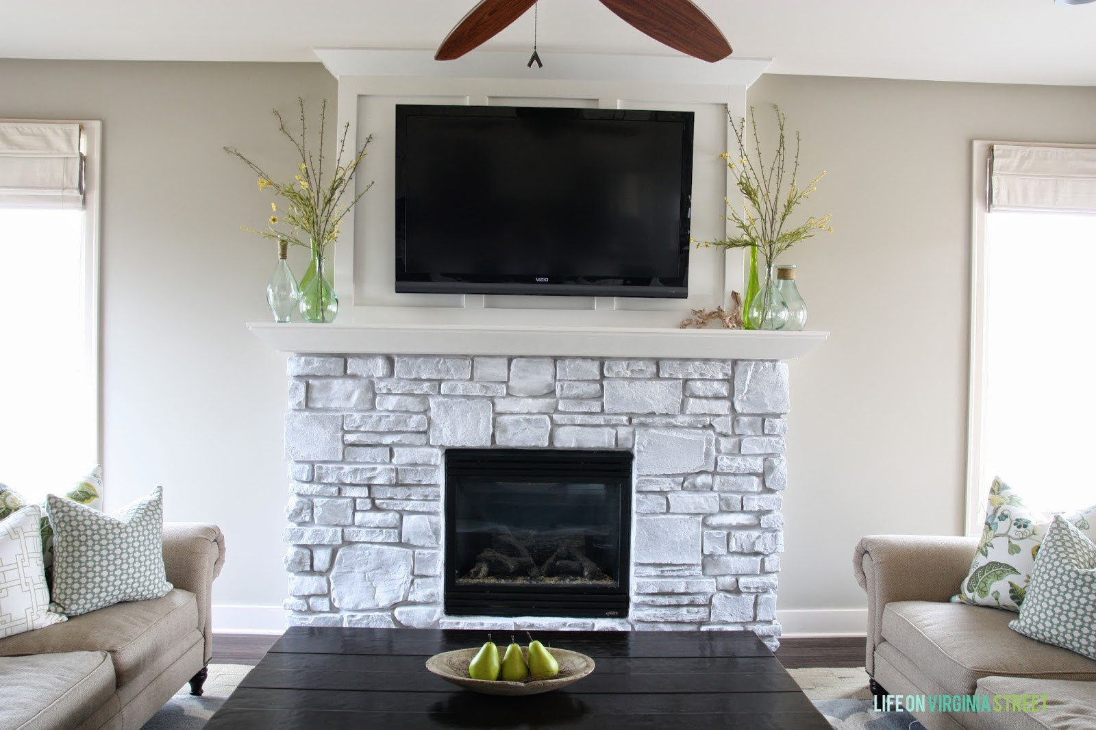 Best ideas about White Stone Fireplace
. Save or Pin White Washed Stone Fireplace Life Virginia Street Now.