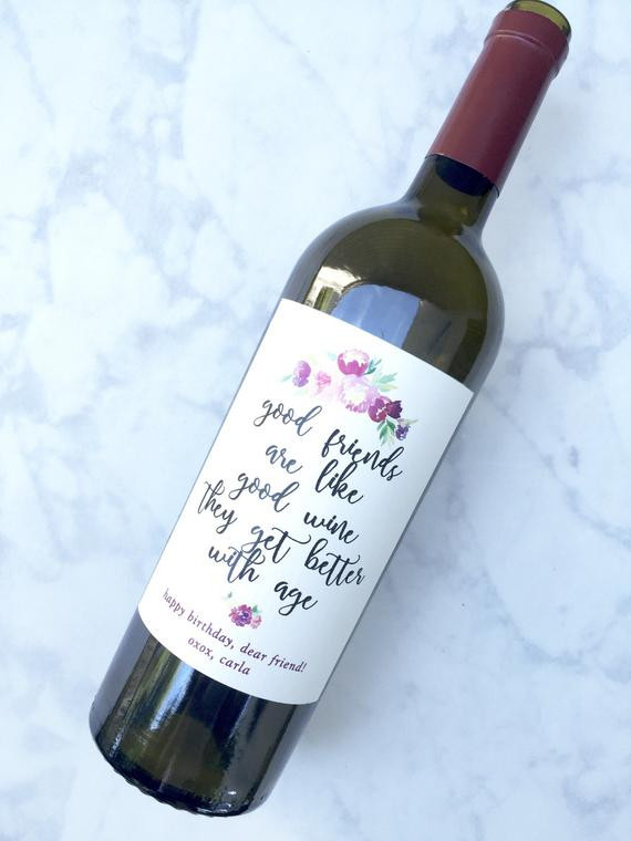 Best ideas about Wine Birthday Gifts
. Save or Pin Birthday Gift Wine Labels Birthday Gift for Friend Birthday Now.