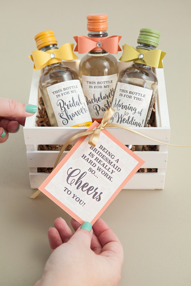 Best ideas about Wine Bottle Gift Ideas
. Save or Pin The Most Adorable DIY Mini Wine Bottle Bridesmaid Gift Ever Now.