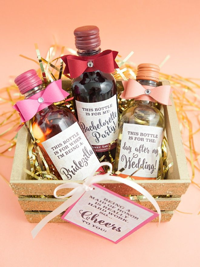 Best ideas about Wine Bottle Gift Ideas
. Save or Pin The Most Adorable DIY Mini Wine Bottle Bridesmaid Gift Now.