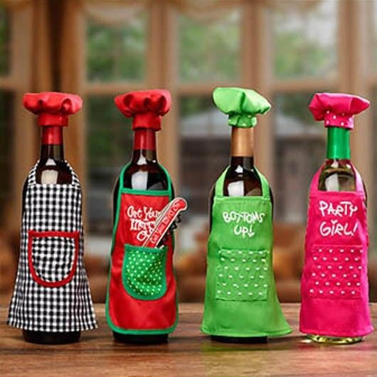 Best ideas about Wine Bottle Gift Ideas
. Save or Pin Wine Bottle Apron Chef Set Christmas Party Wine Decor Now.