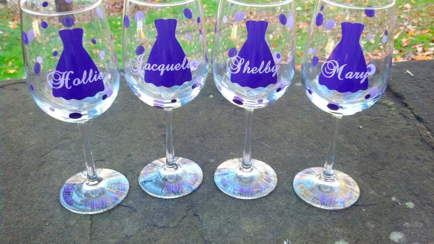 Best ideas about Wine Glass Gift Ideas
. Save or Pin 1 bridesmaid t idea wine glasses wine glasses with dress Now.