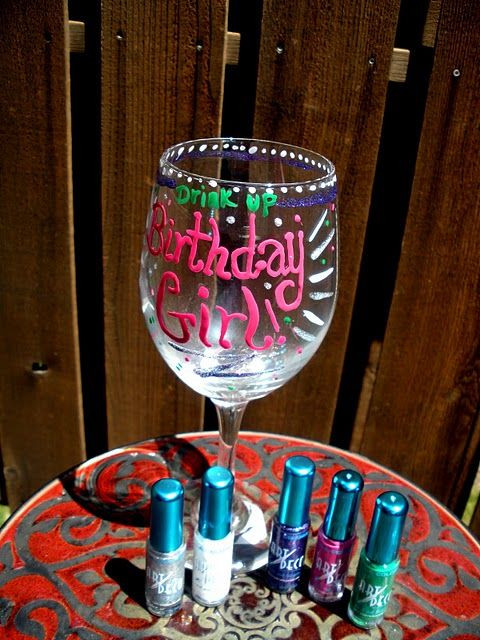 Best ideas about Wine Glass Gift Ideas
. Save or Pin Decorate a wine glass using nail polish Now.